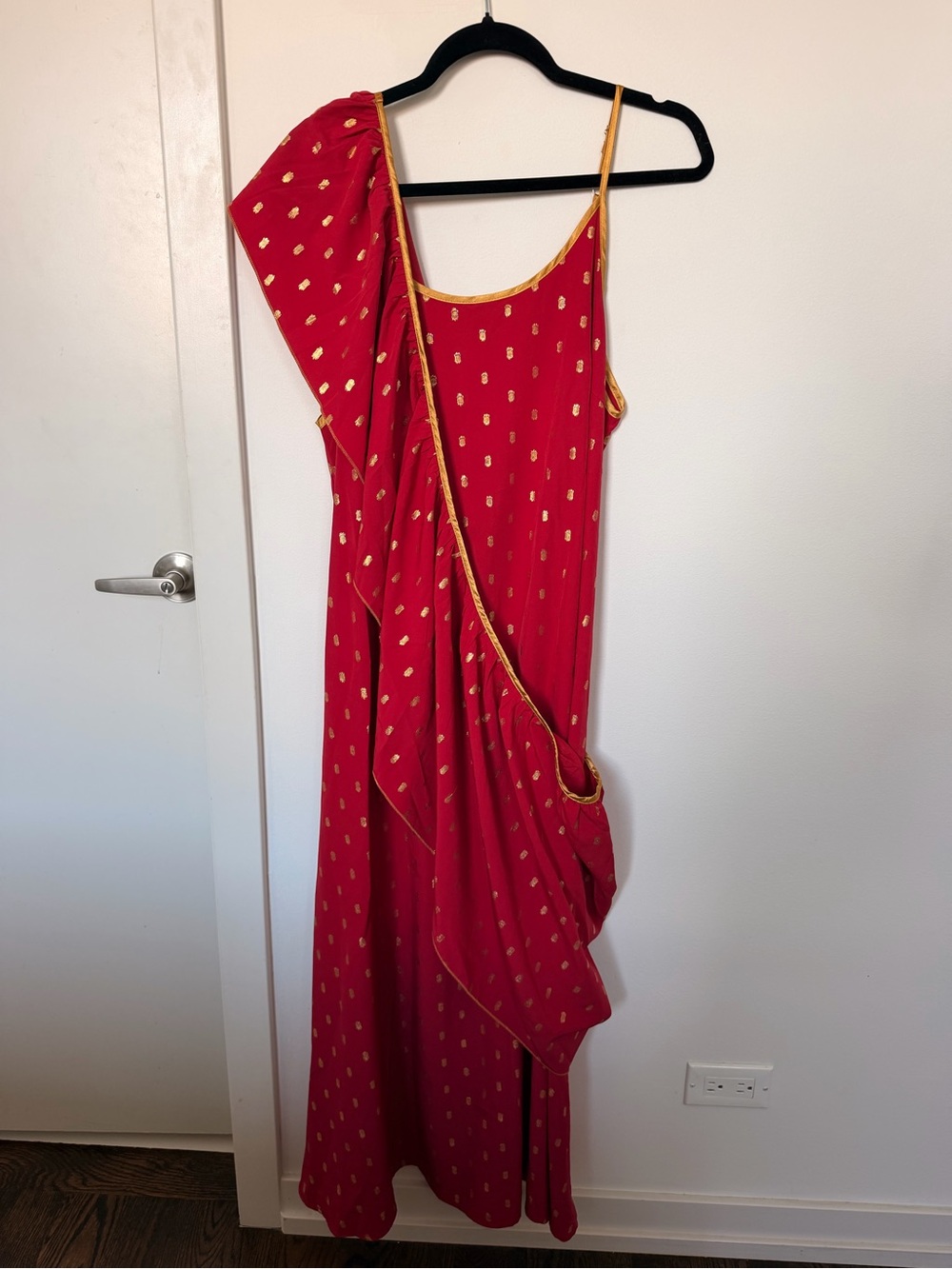 Red Indo-Western Dress with Dupatta